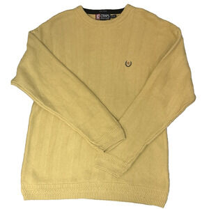Ralph Lauren Chaps 100% Cotton Hand Framed Men’s Yellow Cable Knit Sweater Sz S